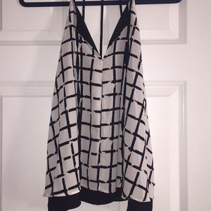 White and black printed tank